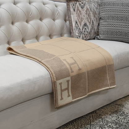 Hermes Wool Cashmere Avalon III Blanket Coco Camomille 2 of 4