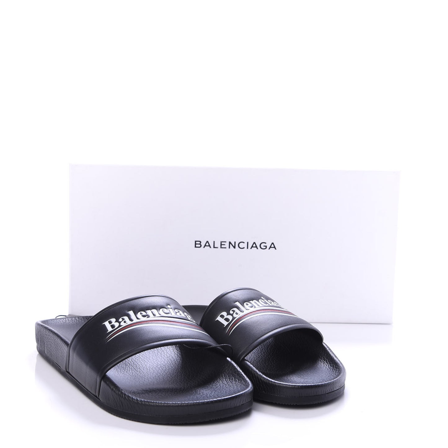 Nappa Political Campaign Logo Womens Pool Slide Sandals 38 Black White Vermillon