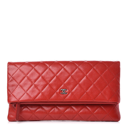 Chanel Caviar Quilted CC Beauty Clutch Red 1 of 8