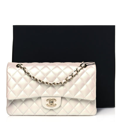 Chanel Iridescent Lambskin Quilted Medium Double Flap Ivory 13 of 13
