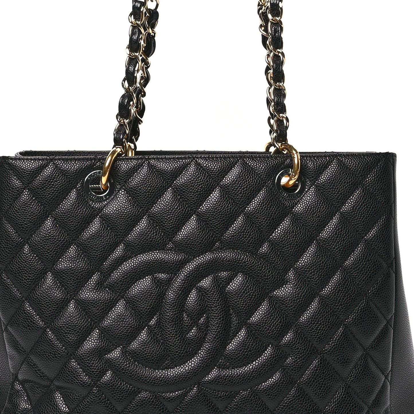 Caviar Quilted Grand Shopping Tote GST Black