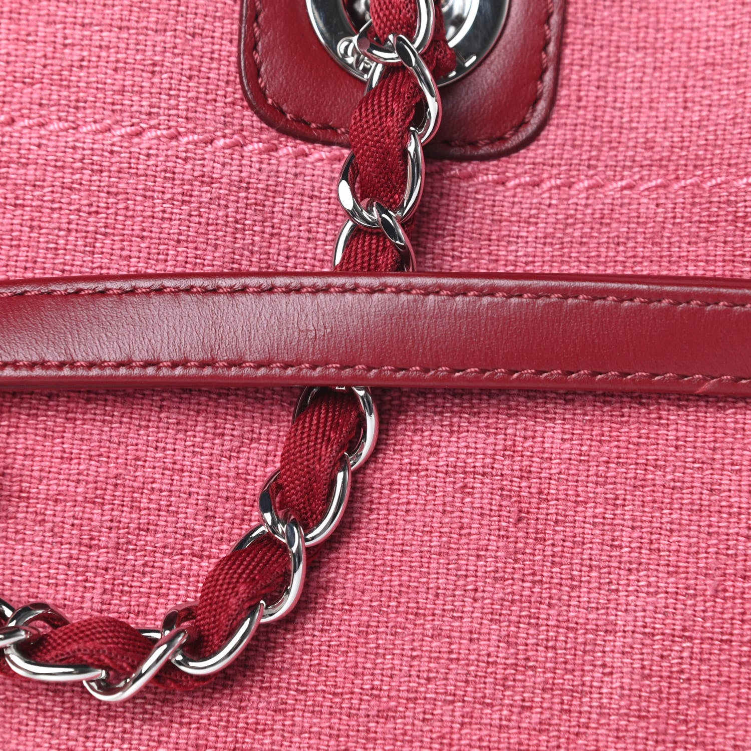 Chanel Canvas Small Deauville Tote Red 14 of 14
