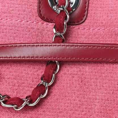 Chanel Canvas Small Deauville Tote Red 14 of 14