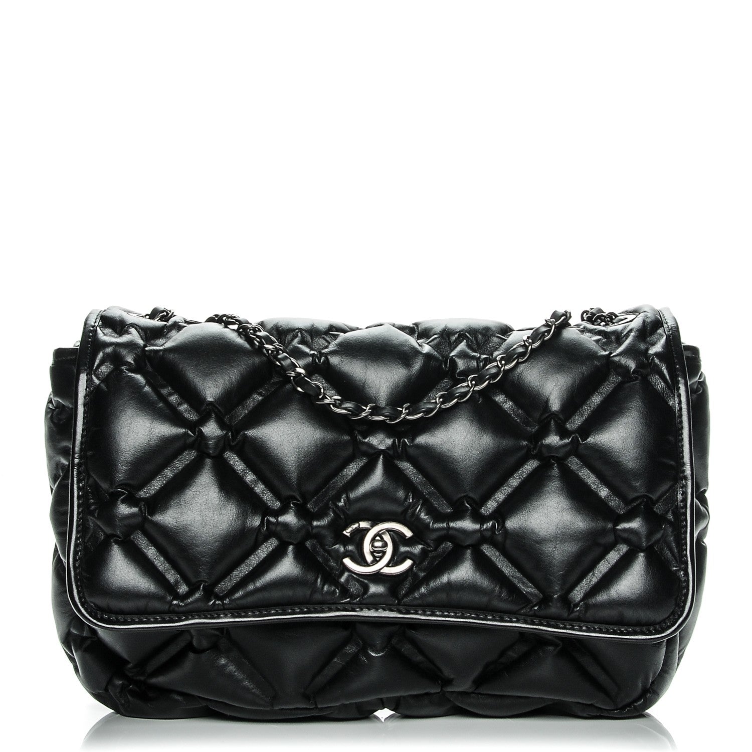 Chanel Calfskin Quilted Large Chesterfield Flap Black 1 of 8