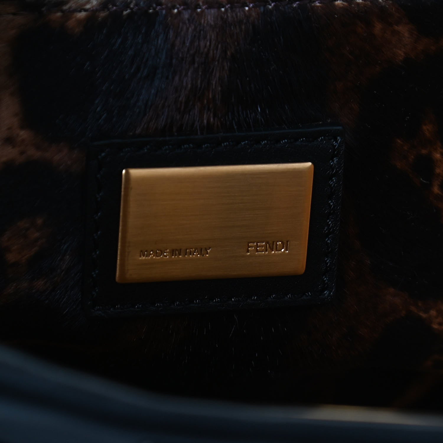 Fendi Calfskin Calf Hair Leopard Print Large Peekaboo Iconic Satchel Black 6 of 14