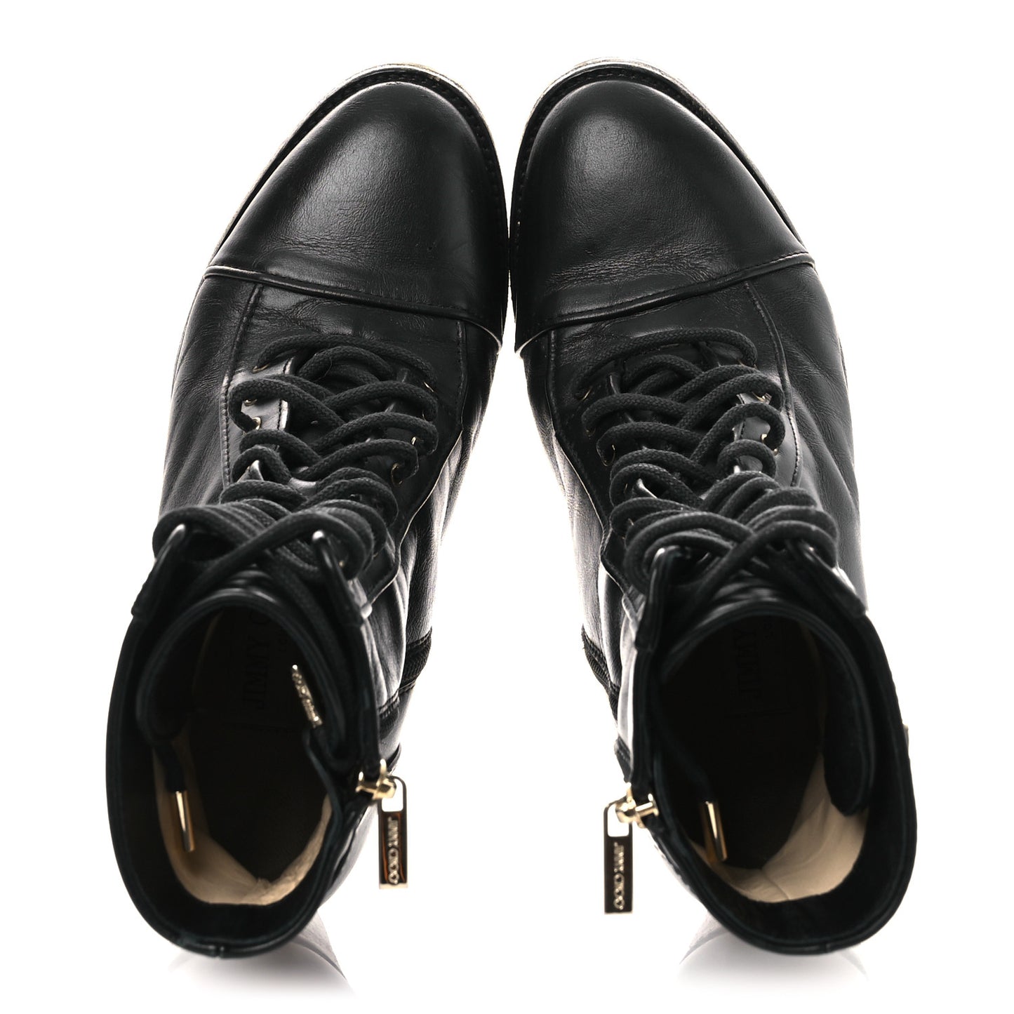 Calfskin Combat Boots 36.5 Black