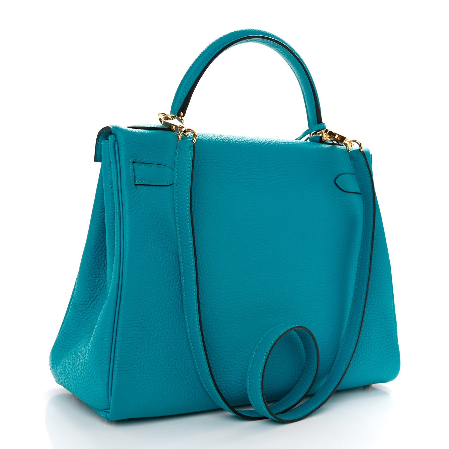 Hermes Togo Kelly Retourne 32 Turquoise 3 of 12