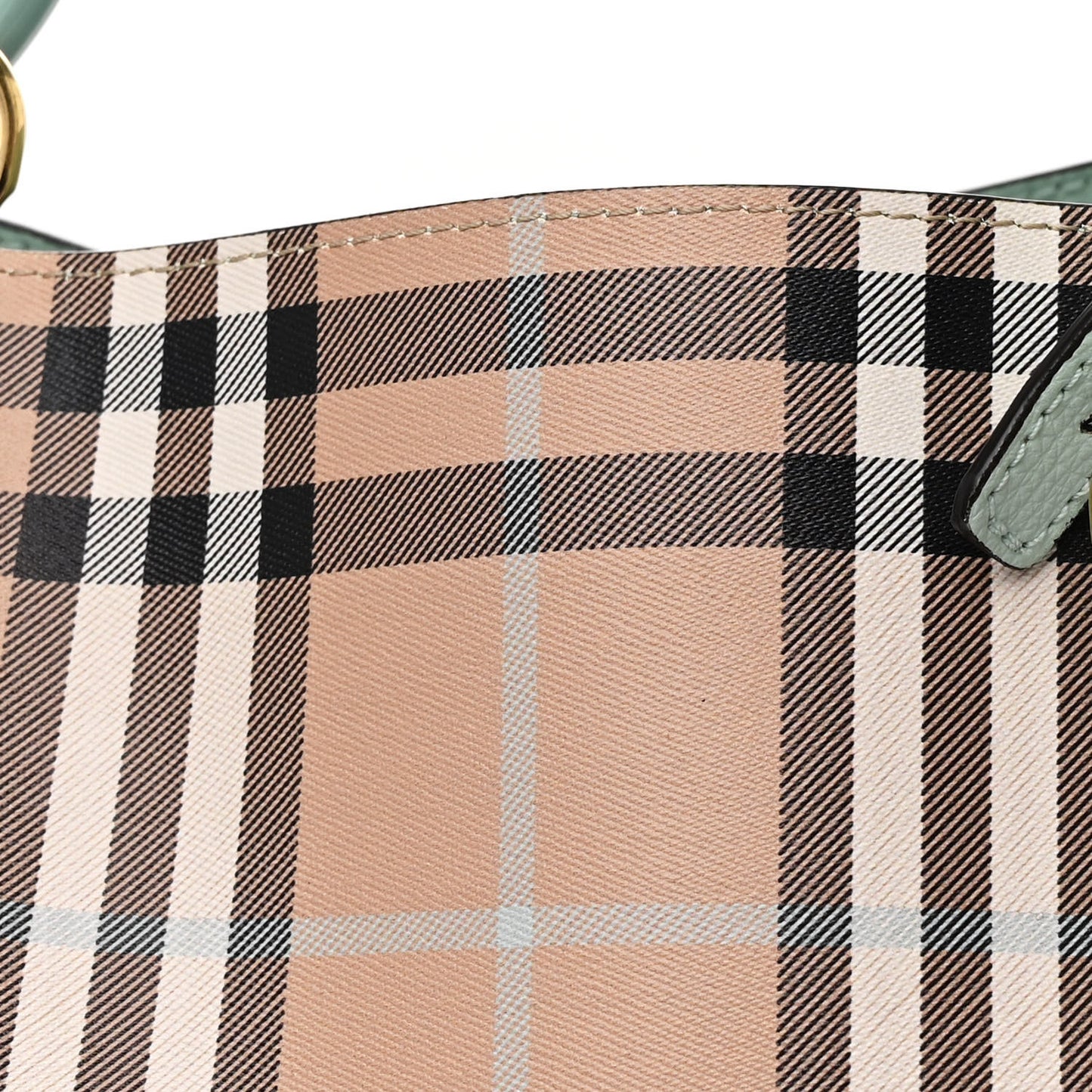 Calfskin Haymarket Check Medium Reversible Tote Pale Opal