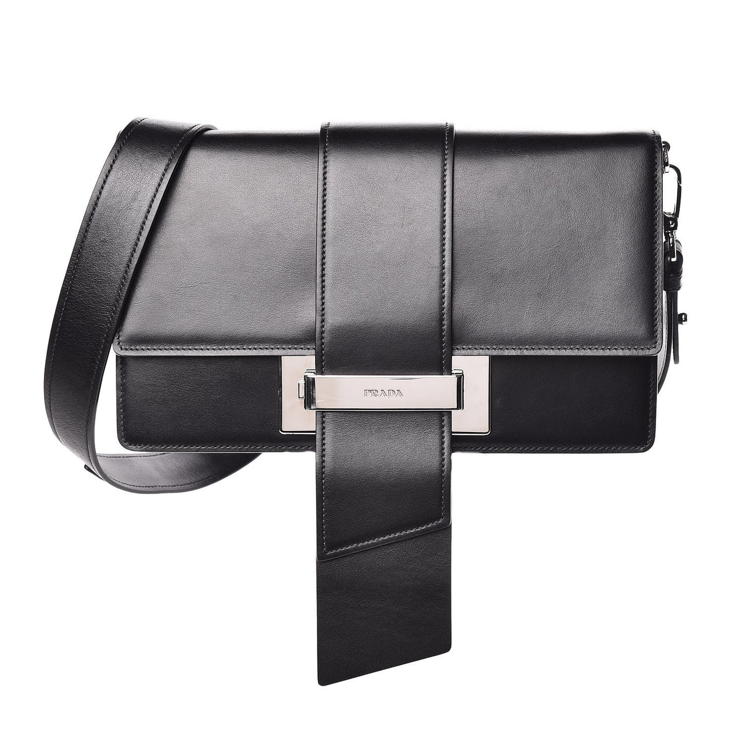City Calfskin Ribbon Bag Black