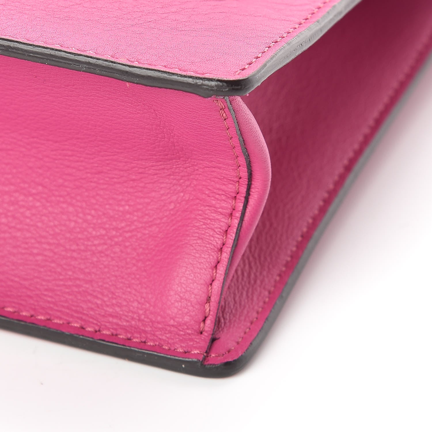 Fendi Vitello Dolce Fox Fur Monster Eyes Mini 2Jours Pouch Magenta 9 of 9