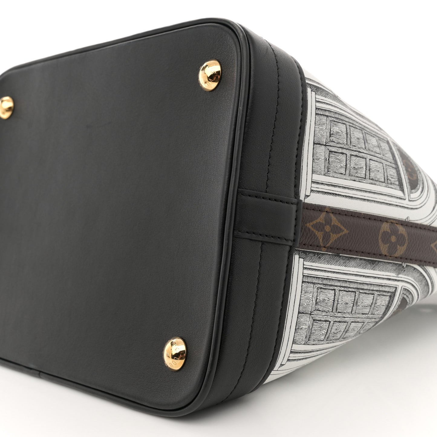 X FORNASETTI Calfskin Architettura Noe MM Black White