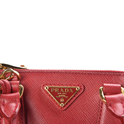Prada Saffiano Lux Micro Galleria Double Zip Tote Fuoco 11 of 12