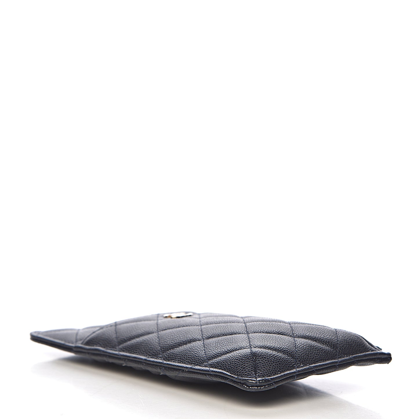 Caviar Quilted Classic Flat Wallet Pouch Navy