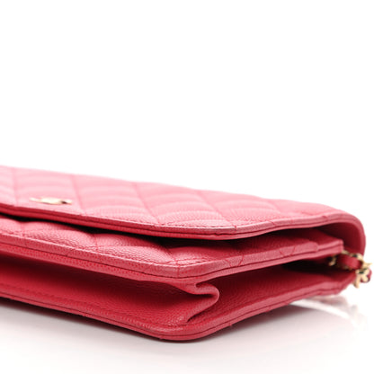 Chanel Caviar Quilted Wallet On Chain WOC Dark Pink 11 of 12