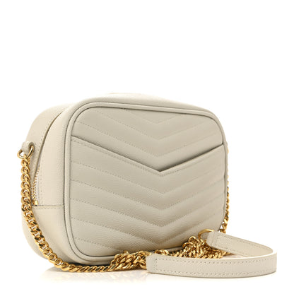 Saint Laurent Grain De Poudre Matelasse Monogram Mini Lou Camera Bag Crema Soft 3 of 12