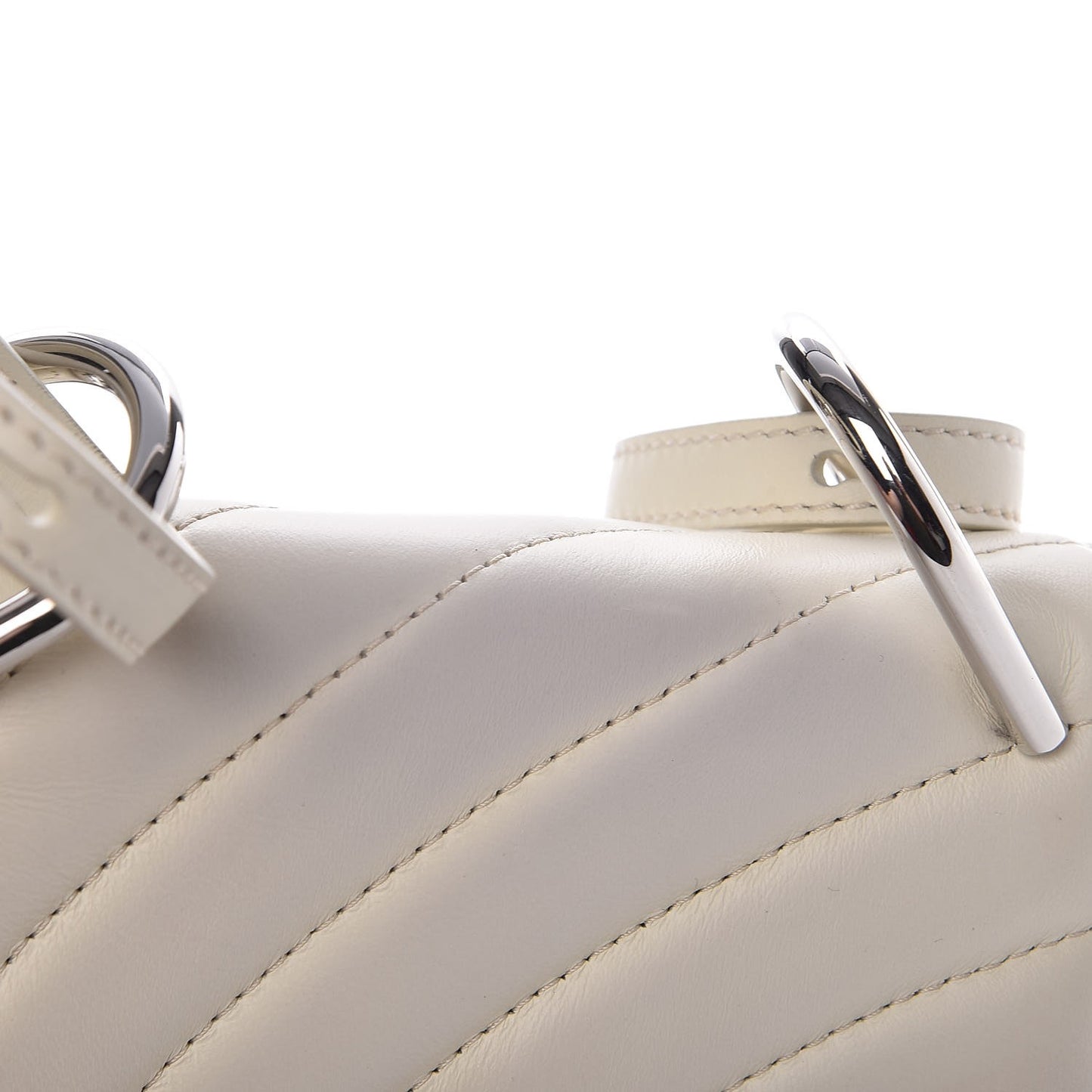 Calfskin Quilted Mini Drew Bijou Shoulder Bag Natural White
