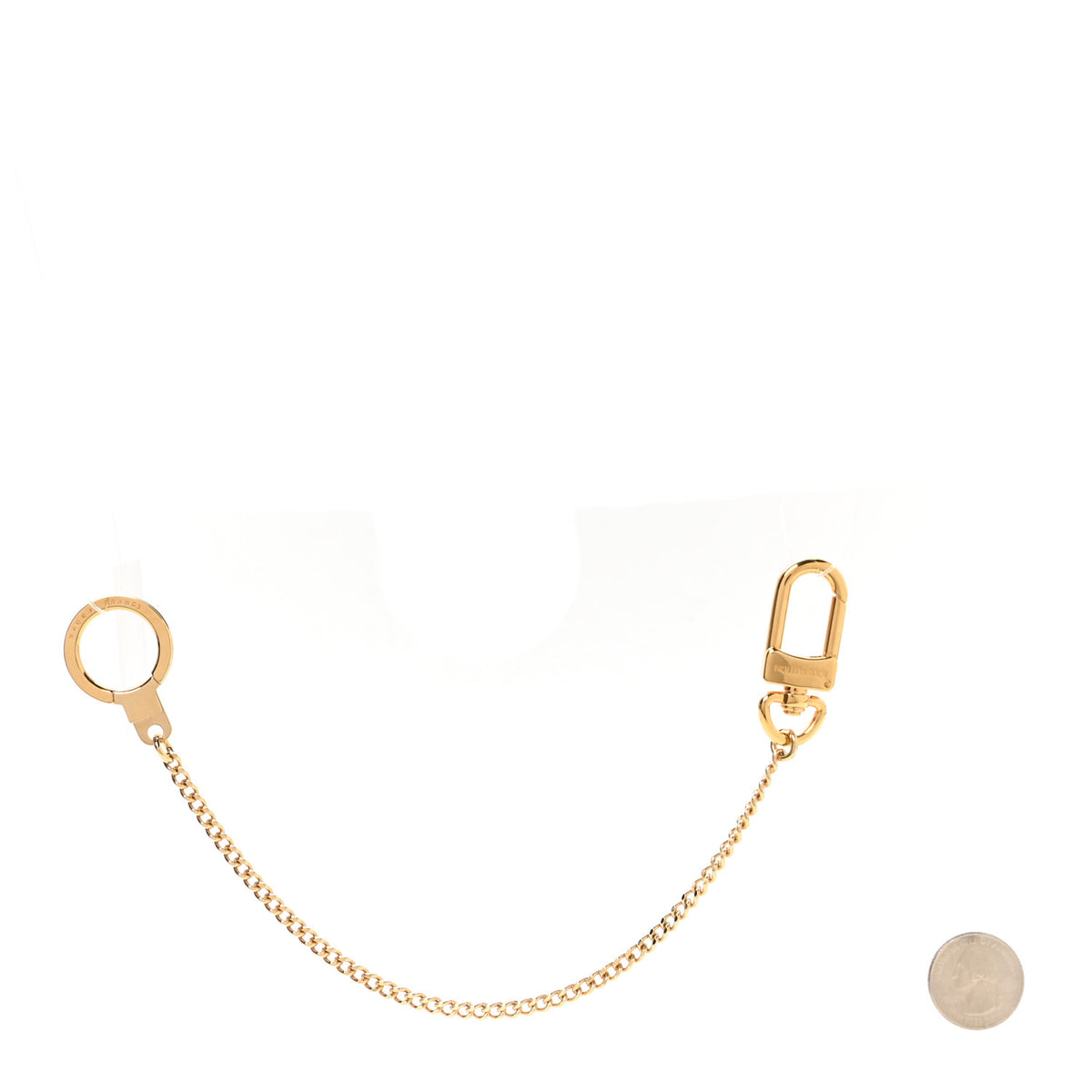 Louis Vuitton Metal Pochette Extender Key Ring Chain Gold 2 of 3