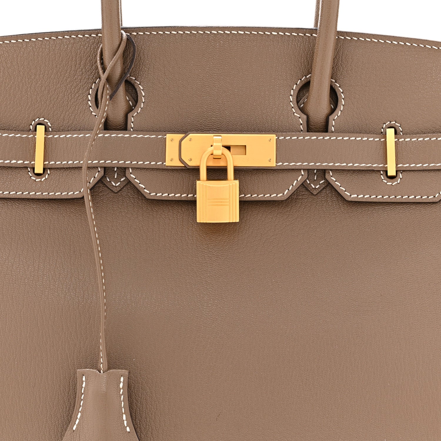 Hermes Chevre Mysore Horseshoe Birkin 30 Etoupe Blue Saphir 8 of 11