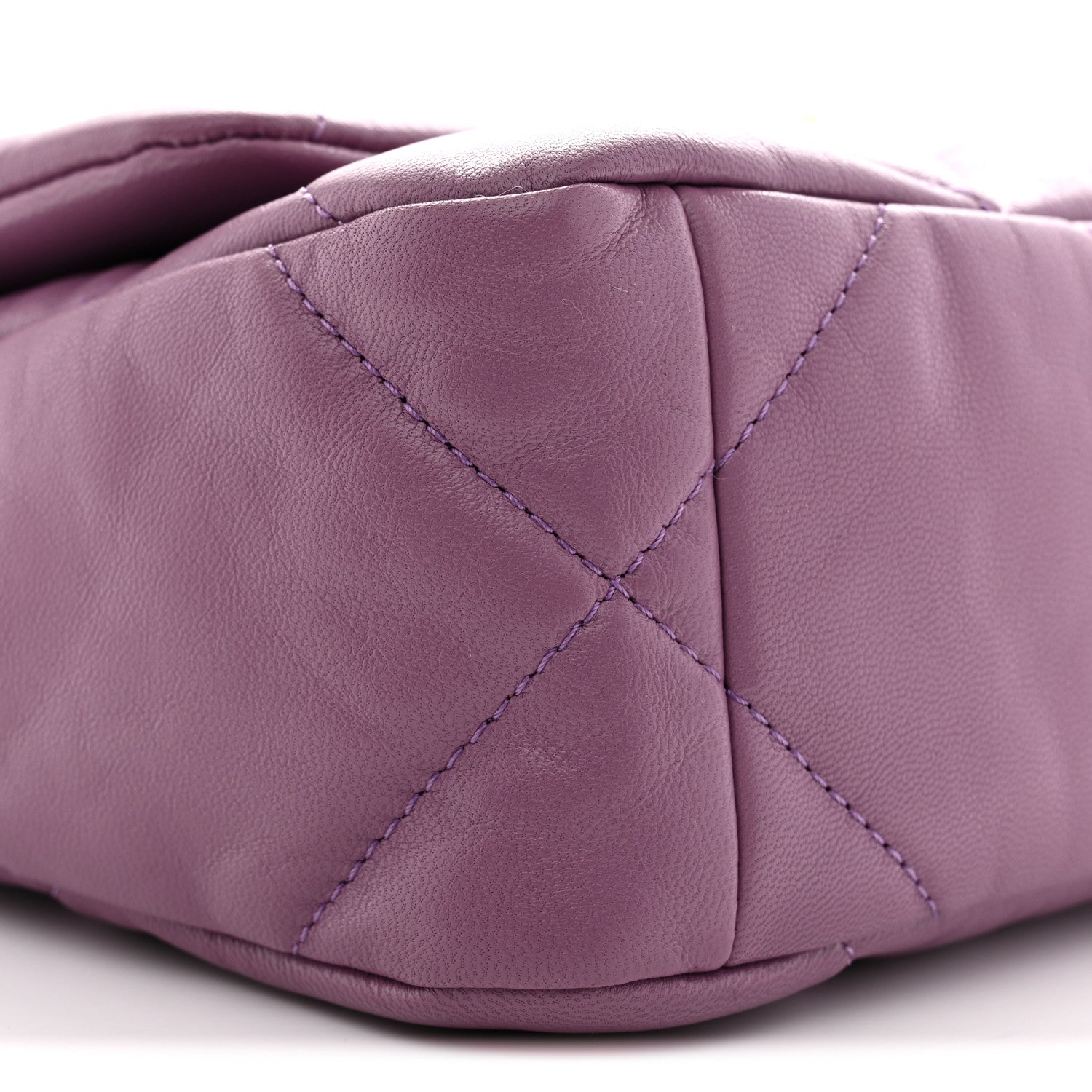 Chanel Goatskin Quilted Medium Chanel 19 Flap Violet Purple 9 of 10
