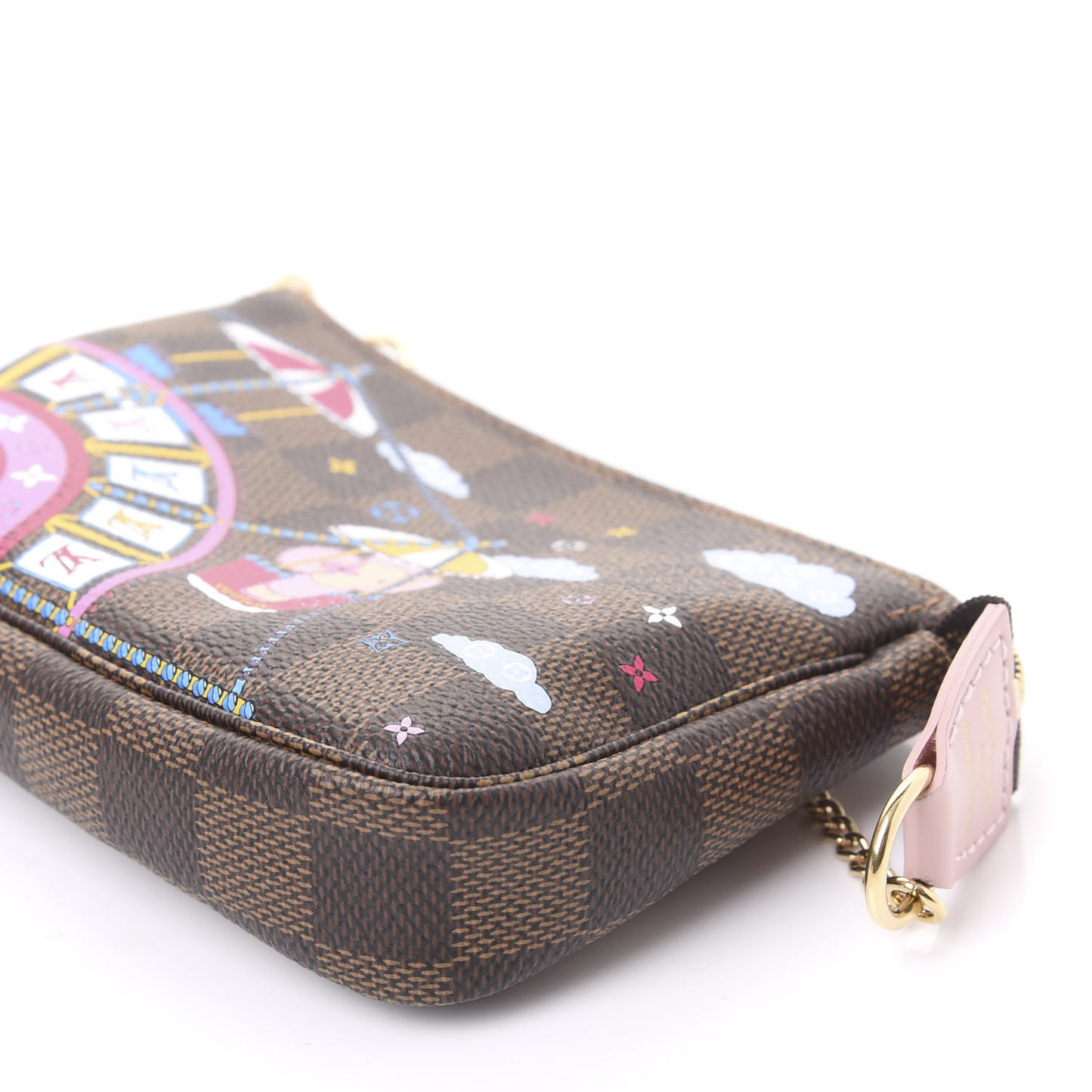 Damier Ebene 2020 Christmas Animation Big Wheel Mini Pochette Accessories Rose Ballerine