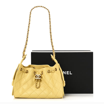 Chanel Caviar Quilted Mini Chanel 25 Handbag Yellow 11 of 11