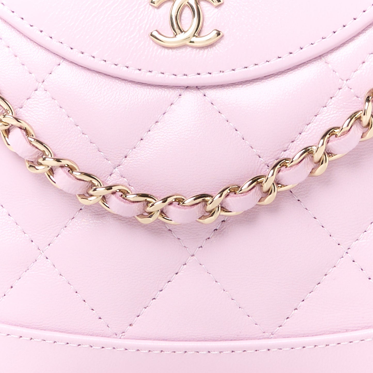 Shiny Crumpled Calfskin Quilted Nano 31 Shopping Bag Light Pink
