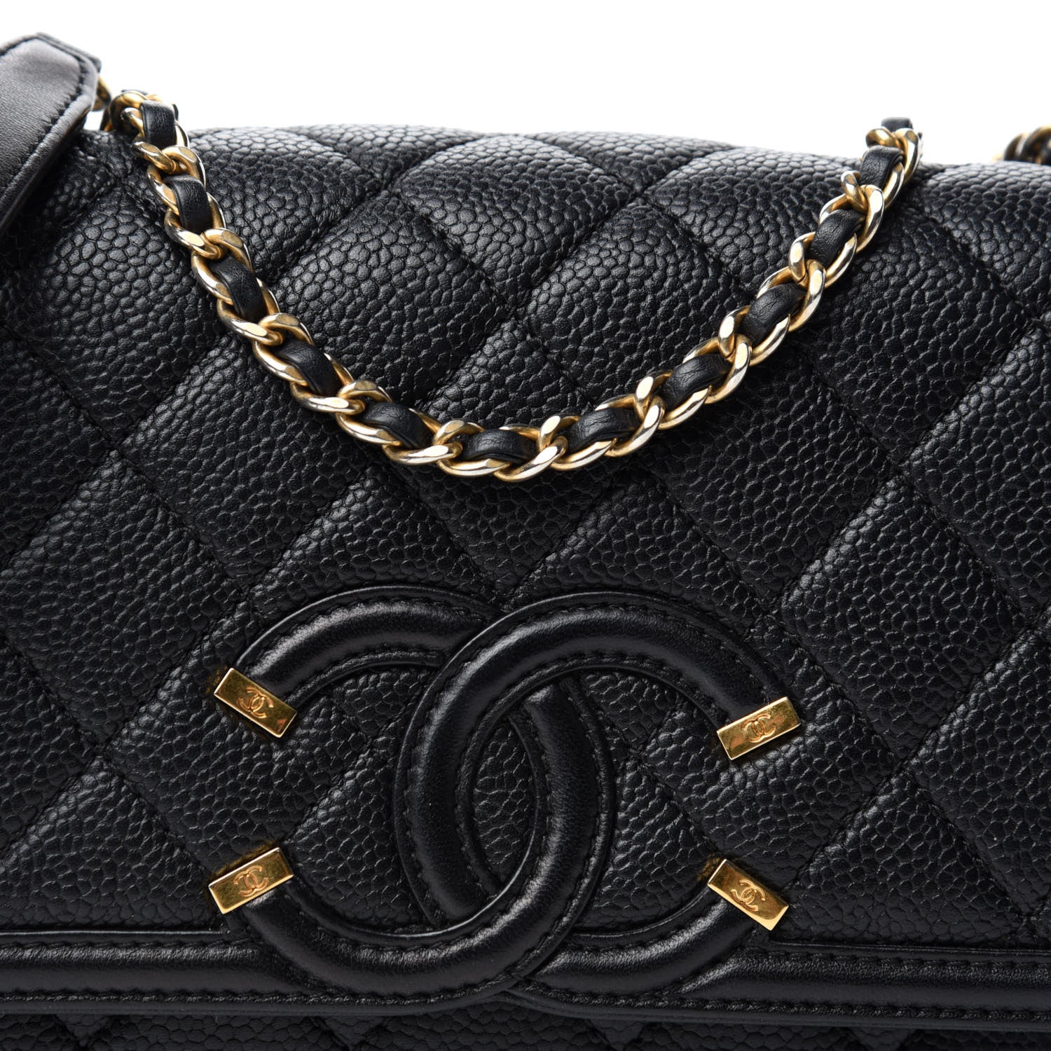 Chanel Caviar Quilted Small CC Filigree Flap Black 10 of 10