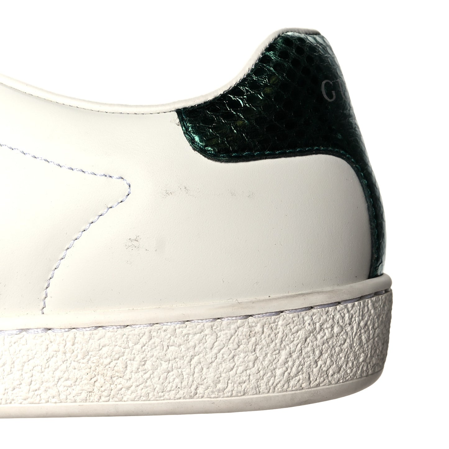 Calfskin Ayers Bee Embroidered Womens Ace Sneakers 35 White Green