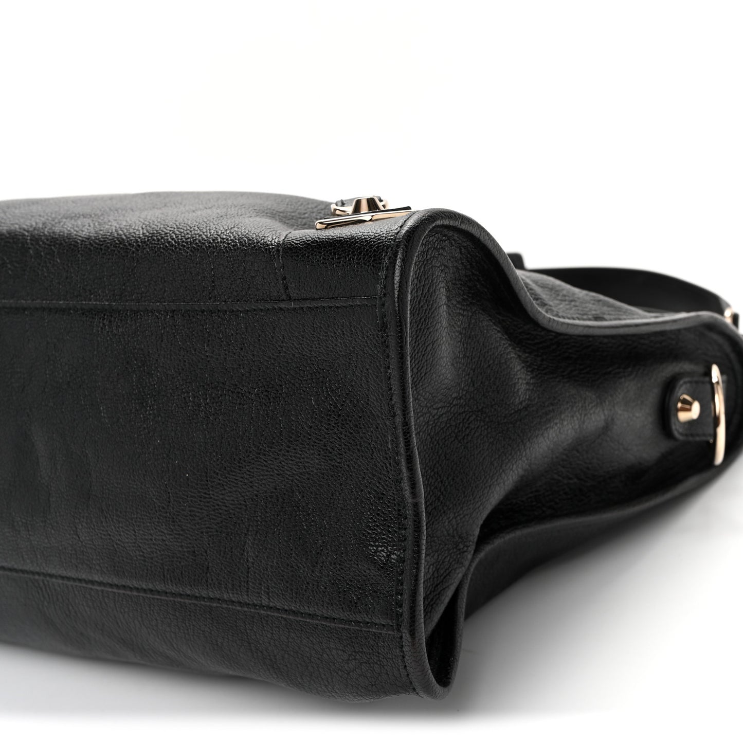 Chevre Gold Metallic Edge Hardware City Black Black