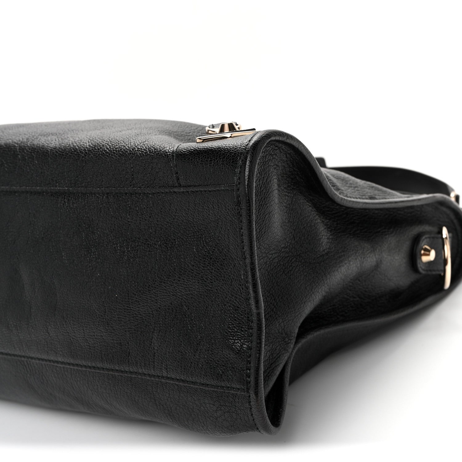 Balenciaga Chevre Gold Metallic Edge Hardware City Black Black 11 of 12