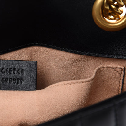 Gucci Calfskin Matelasse Studded Mini Pearly GG Marmont Shoulder Bag Black 9 of 11