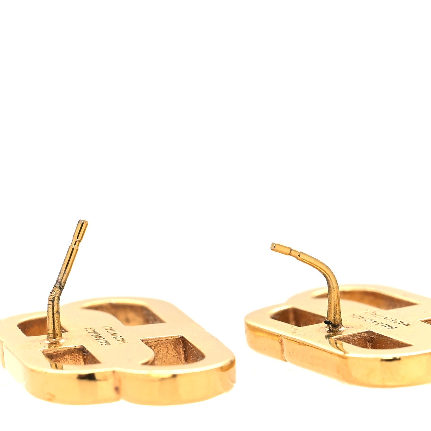 Balenciaga Metal BB Logo Earrings Gold 5 of 5
