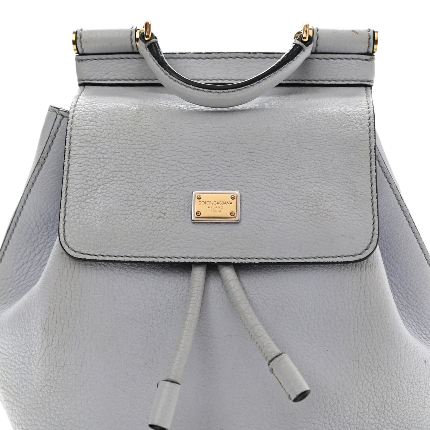 Pebbled Calfskin Sicily Backpack Light Blue