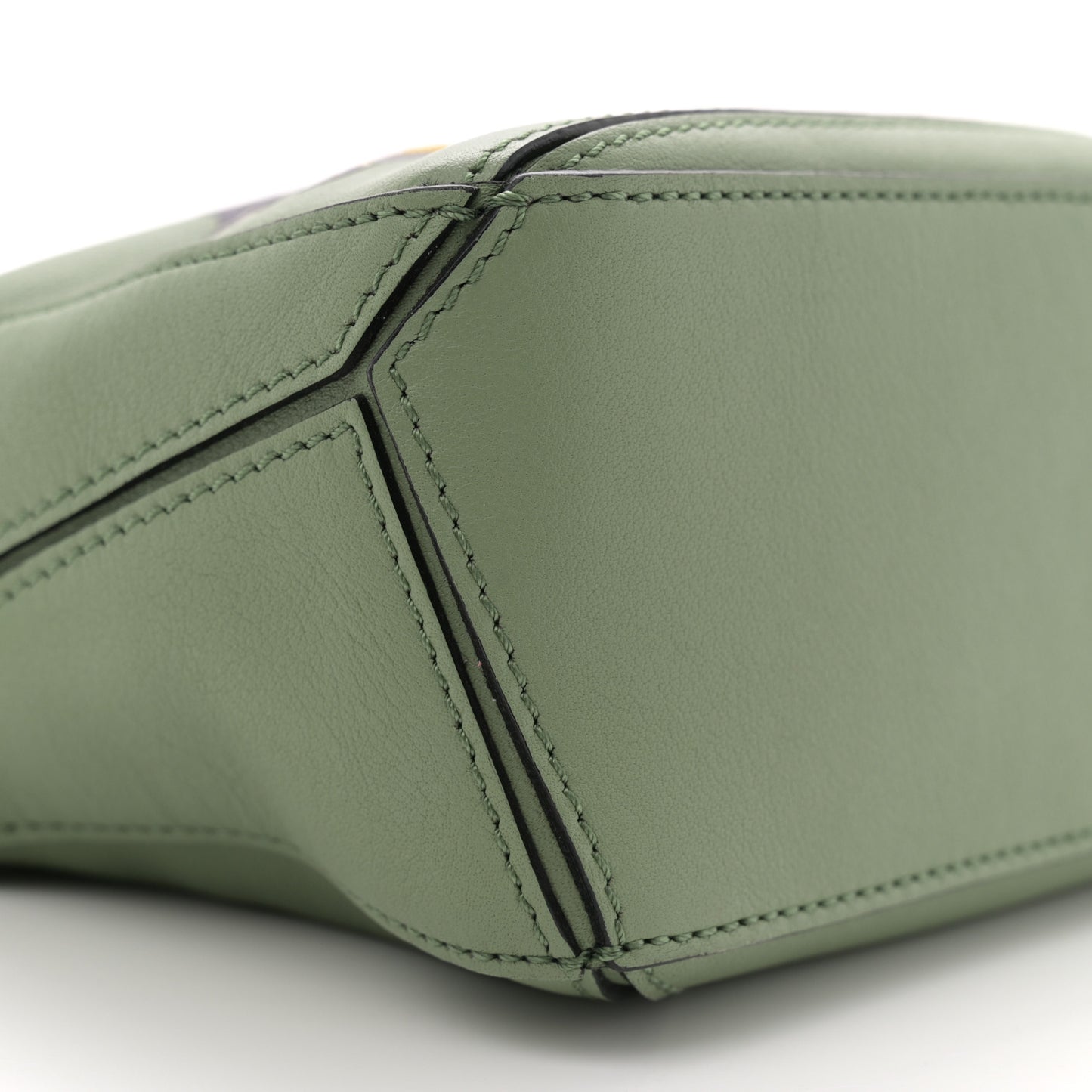 Calfskin Mini Pansies Puzzle Bag Rosemary