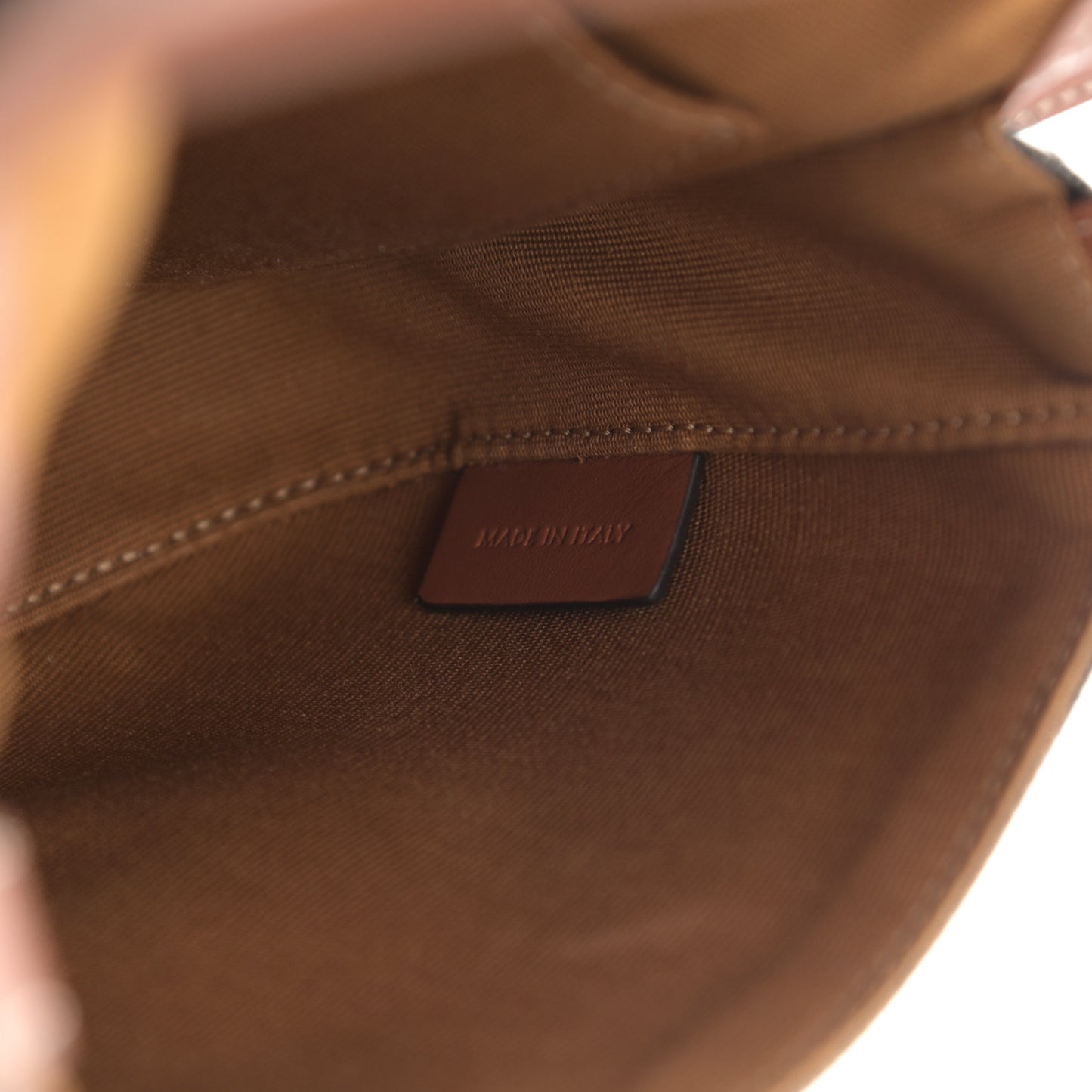 Canvas Calfskin Triomphe Mini Besace Tan
