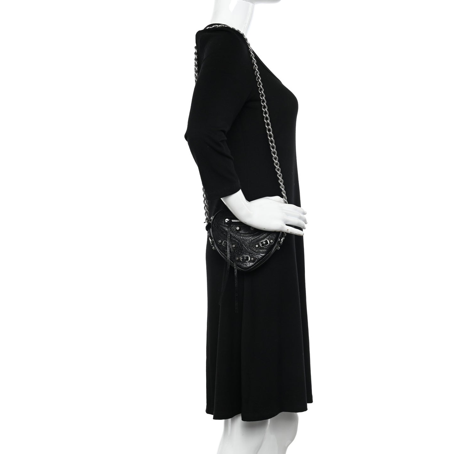 Agneau Arena Mini Le Cagole Heart Bag Black