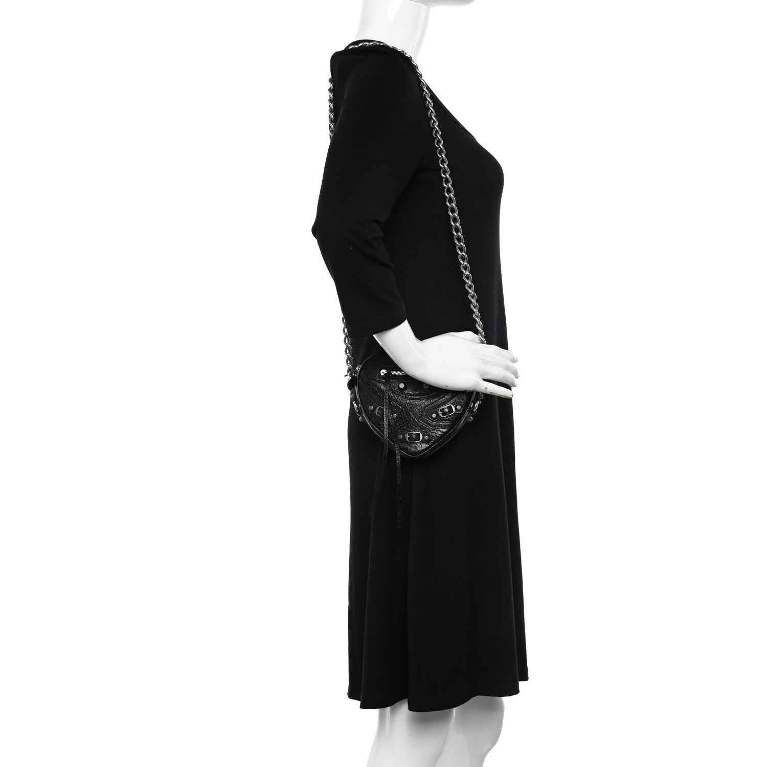 Balenciaga Agneau Arena Mini Le Cagole Heart Bag Black 2 of 11