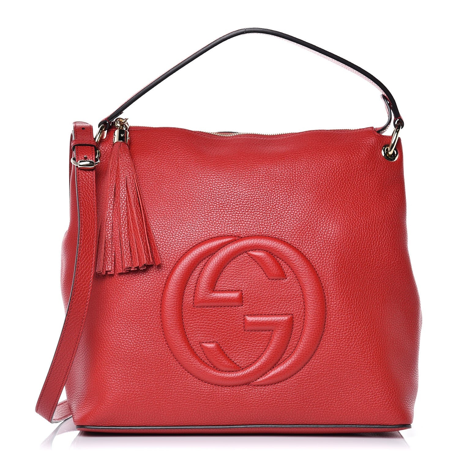 Gucci Pebbled Calfskin Large Soho Hobo Tabasco Red 1 of 7