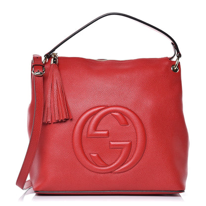 Gucci Pebbled Calfskin Large Soho Hobo Tabasco Red 1 of 7