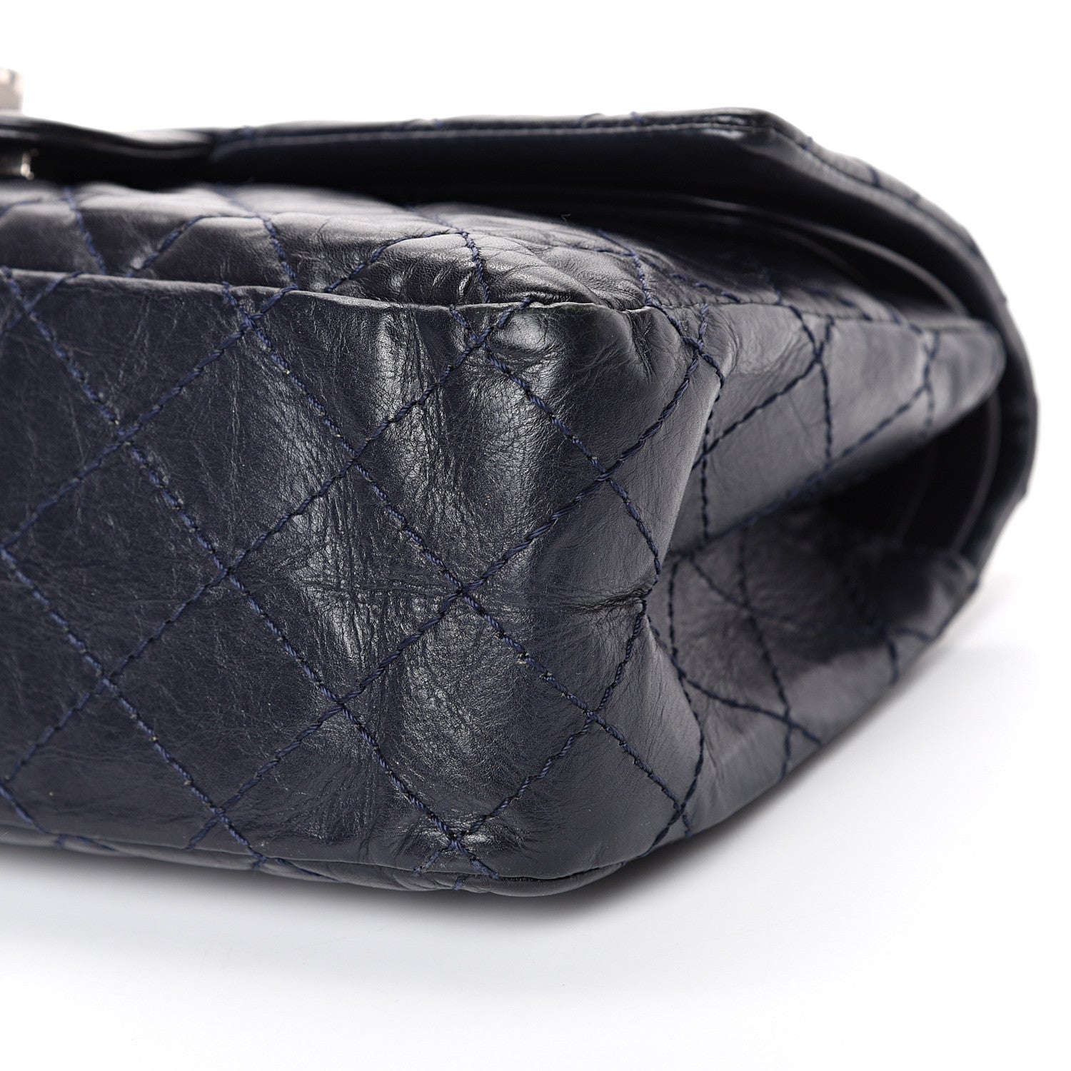 Chanel Aged Calfskin Quilted 2.55 Reissue 225 Flap Navy Blue 9 of 13