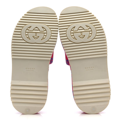 Gucci GG Supreme Joy Monogram Angelina Platform Slide Sandals 36 Fuxia Blue 6 of 11