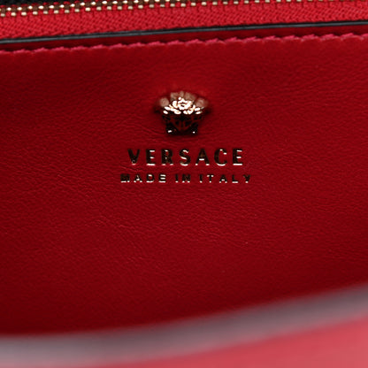 Versace Metallic Grained Calfskin Palazzo Empire Bag Gold Red Black 8 of 9