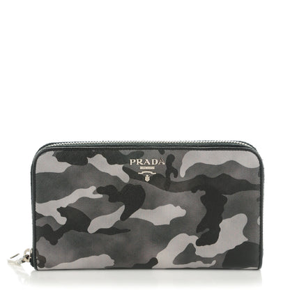 Prada Saffiano Camouflage Print Zip Around Wallet Marmo Dis Camouflage 1 of 8