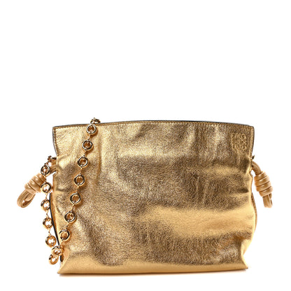 Loewe Metallic Calfskin Mini Chain Flamenco Knot Clutch Gold 1 of 9