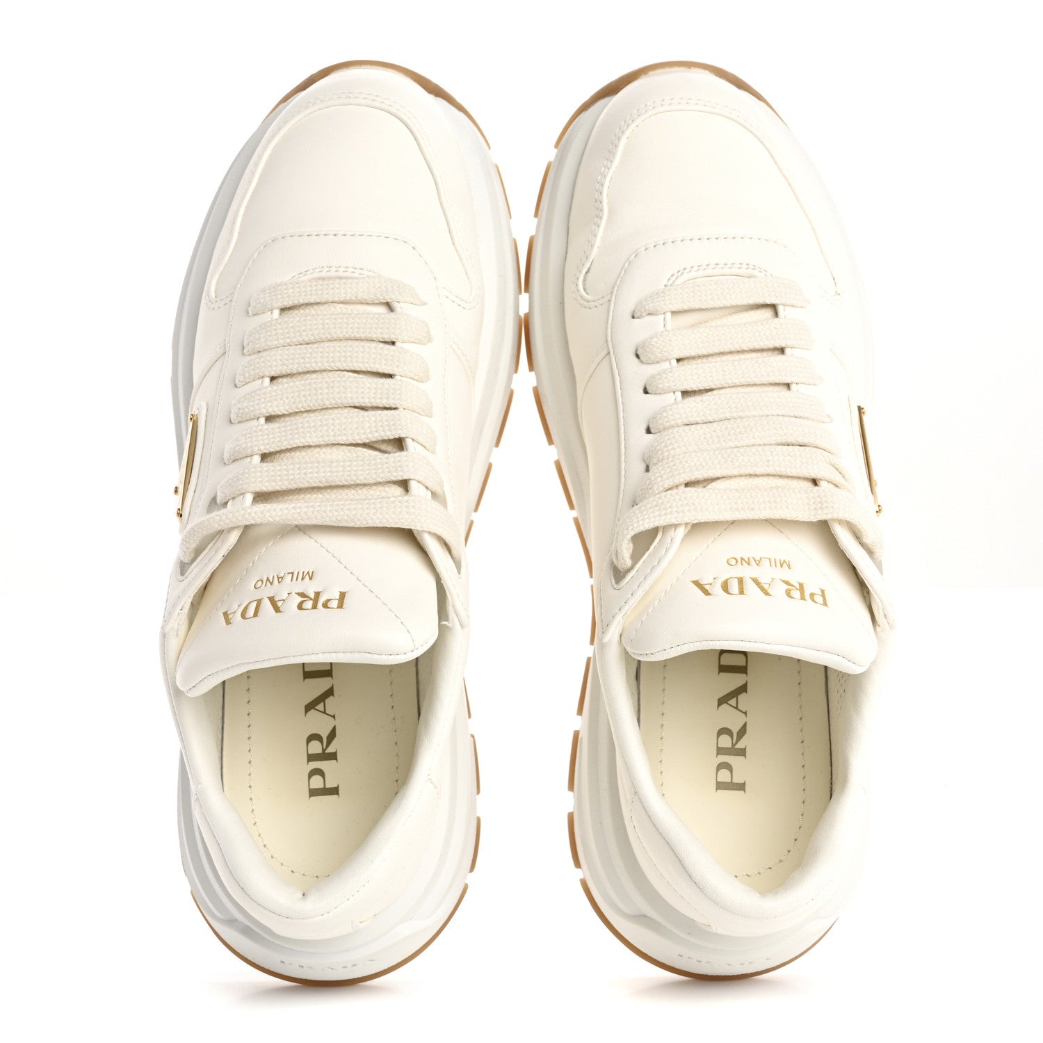Prada Nappa Metal Triangle Logo Womens Prax 01 45mm Sneakers 40 Avorio 2 of 13