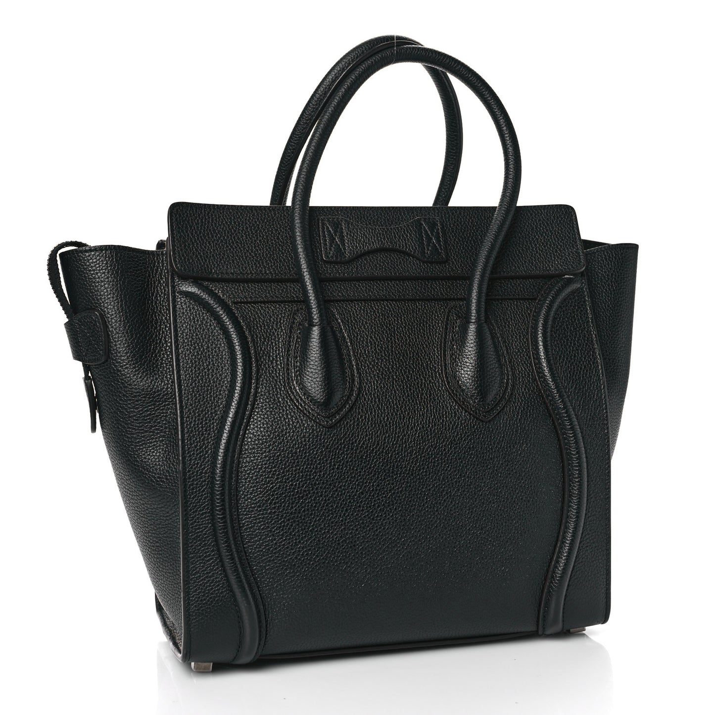 Drummed Calfskin Micro Luggage Black