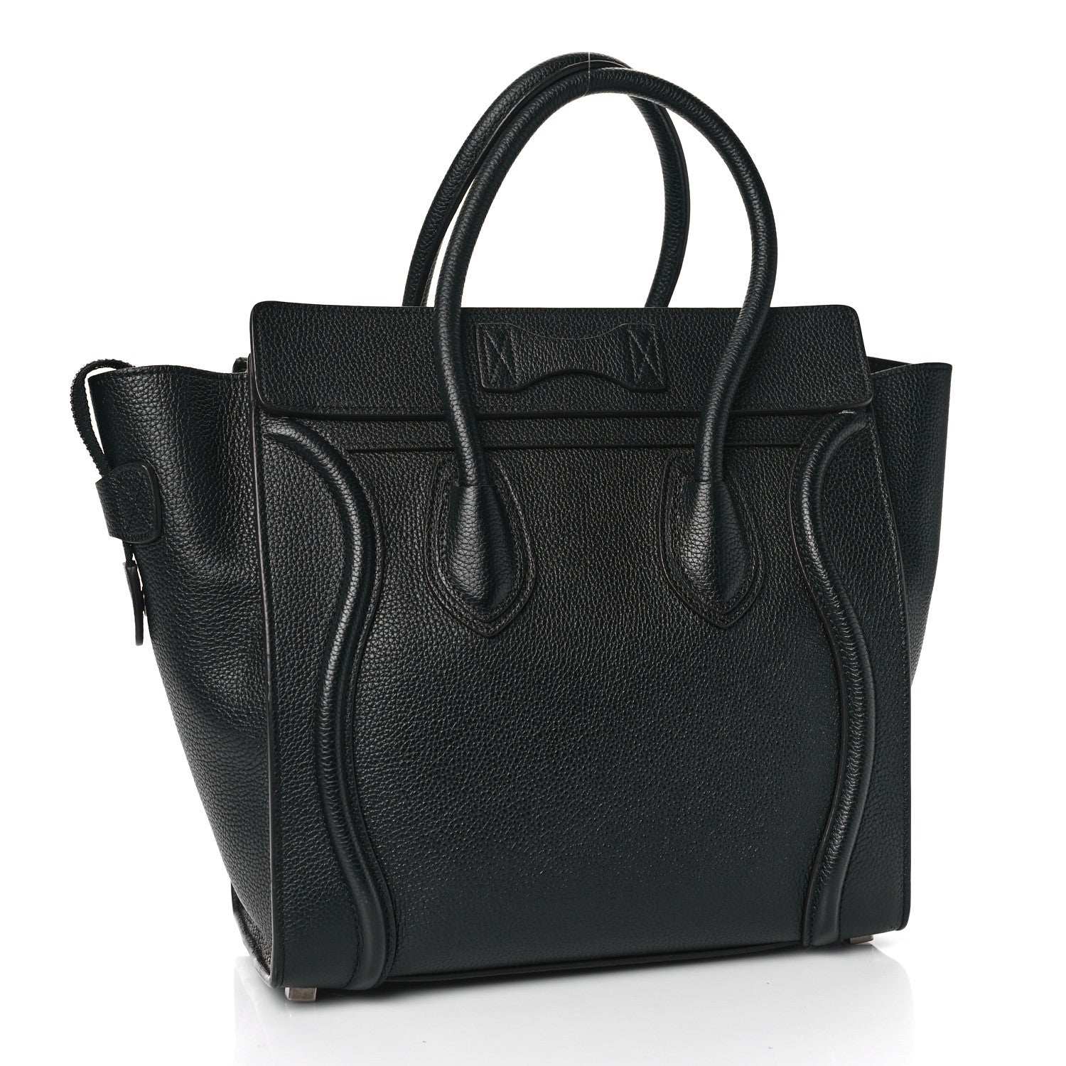 Celine Drummed Calfskin Micro Luggage Black 2 of 7
