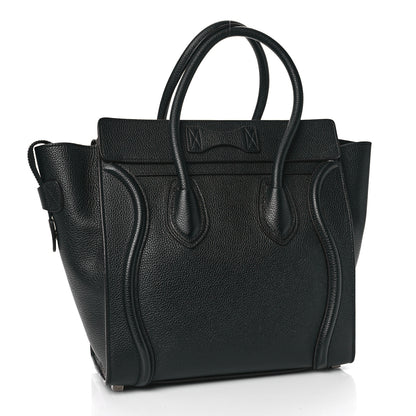 Celine Drummed Calfskin Micro Luggage Black 2 of 7