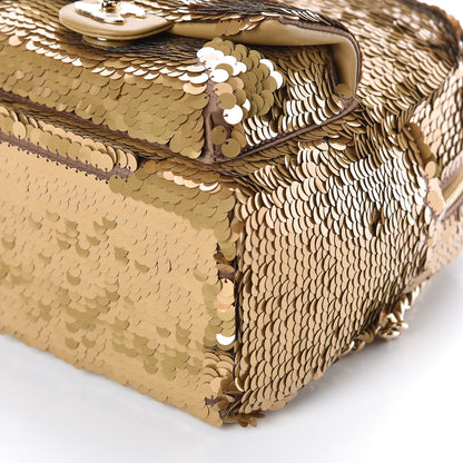 Chanel Sequin Lambskin CC Backpack Gold 10 of 10