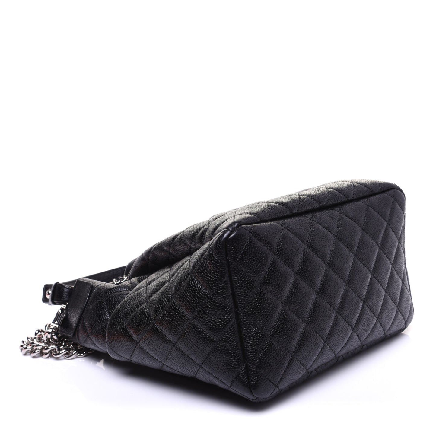Caviar Quilted Small Chain Bucket Bag Black